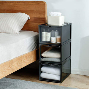 Zapatero Magnético Transparente, Pack 4 Cajas Almacenamiento de Zapatos Apilables